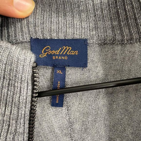 Goodman Brand Color Block Full Zip Sweater - Picture 2 of 5